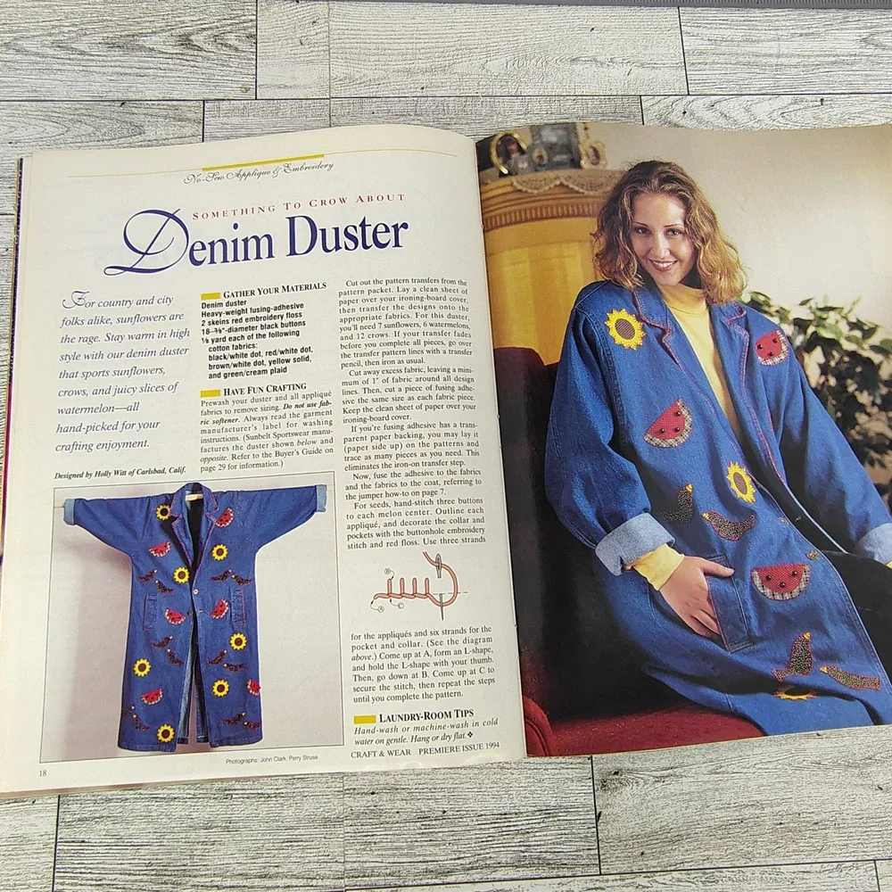 Better Homes & Gardens Craft & Wear Magazine 1994 Premier Issue Vintage Patterns